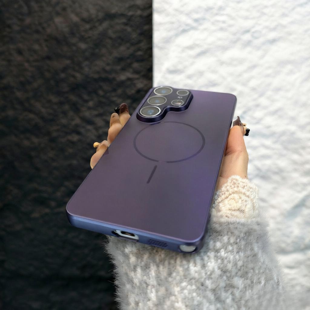 Business Frosted Matte For Magsafe Magnetic Case For Samsung Galaxy S26 Ultra S25 Plus Lens Film Acrylic Plating Hard Back Cover