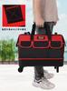FMAFNLY Tool Trolley Case with 14 Shoulder Large Specialized Red Toolbox, Bag, Casters, Pockets, Strap, Storage, Bottom, Water-Repellent Finish,