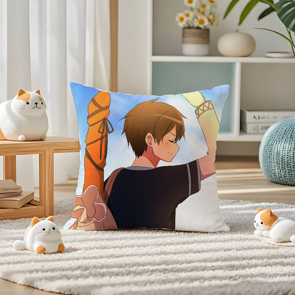 Sword Art Online Goddess Stacia Asuna Plush Pillow Cover Soft Short Plush Cushion Cover For Sofa Bedroom Home Decor Gift