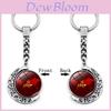 Elegant Soviet Badge Russian Cccp Keychain Double-sided Rotating Moon Pendant