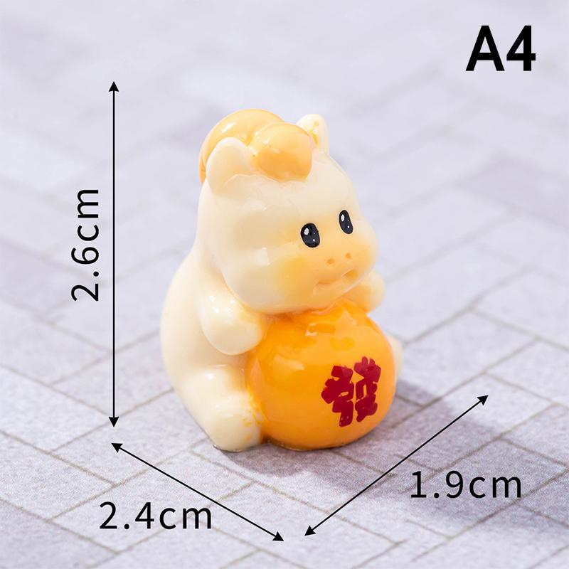 2026  Year Figurines Miniatures Cartoon Lucky Horse Micro Landscape Car Ornaments Home Desk Decorations Room Decor Gift