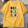 Summer Ice Cream Graphic Vintage Mens Cotton T-Shirt O-neck-short-sleeved Tee Unisex Casual Tshirts Top