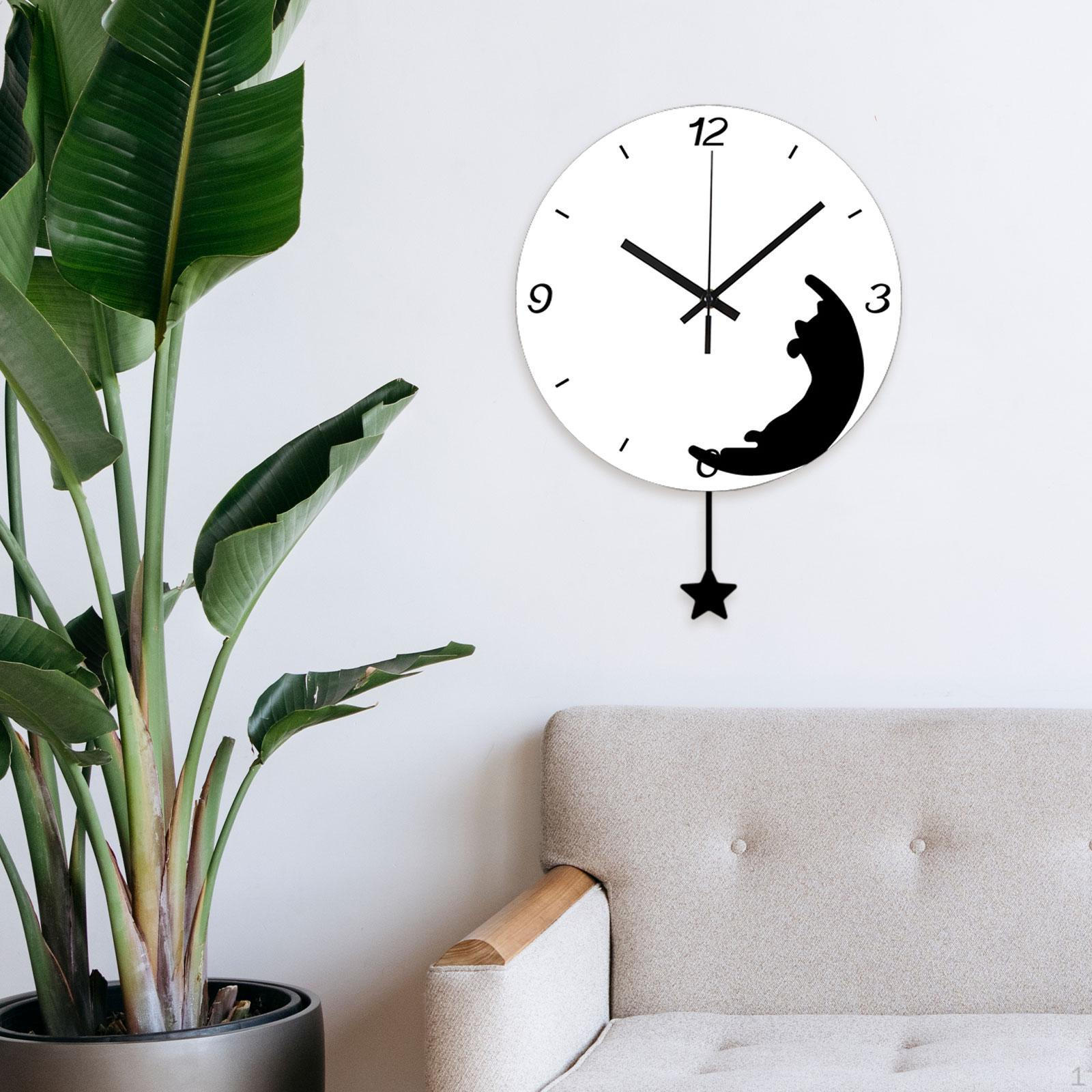 

Clock Decor Modern Fashion Versatile Mute Adorable Ornament Decorative for Kitchen Studio Kids Lower Right Cat