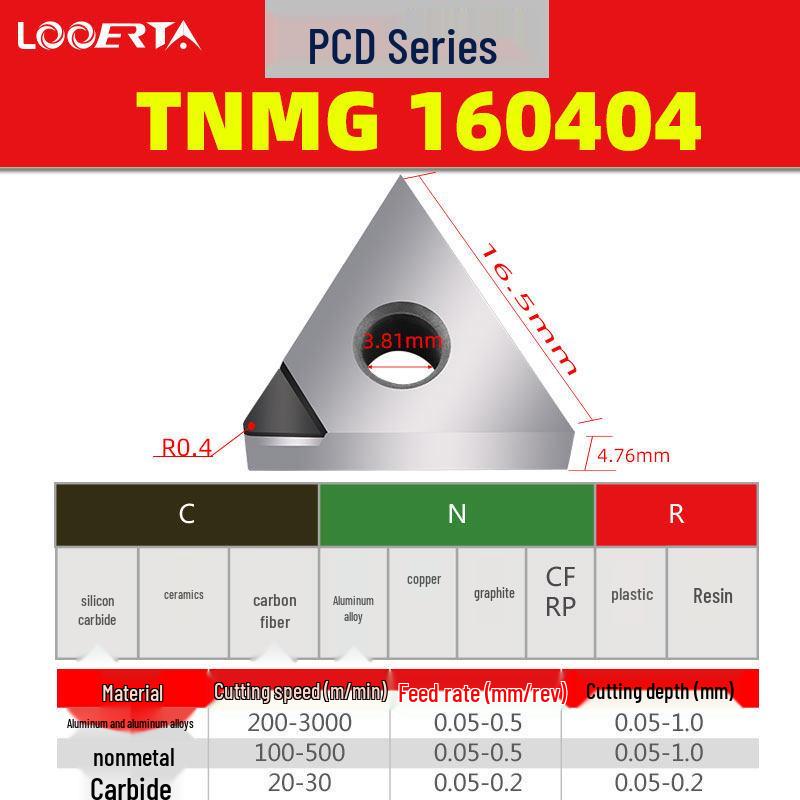 PCD Diamond Lathe Inserts TPGH090302 for Copper, Aluminum, Gemstone