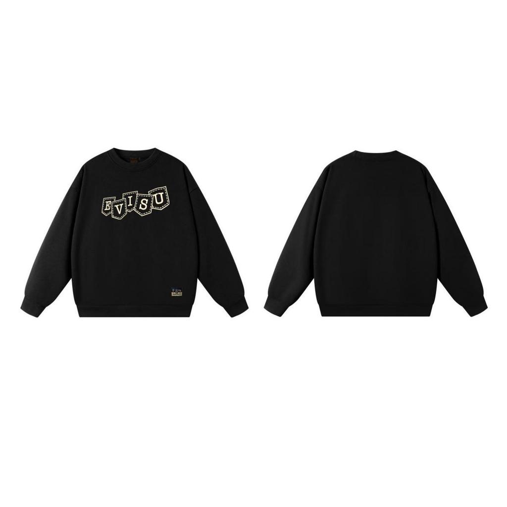 EVISU Fukujin 2025 Herbst-Hoodie: Herren Rundhals-Sweatshirt & Damen-T-Shirt mit neuem Druckmuster