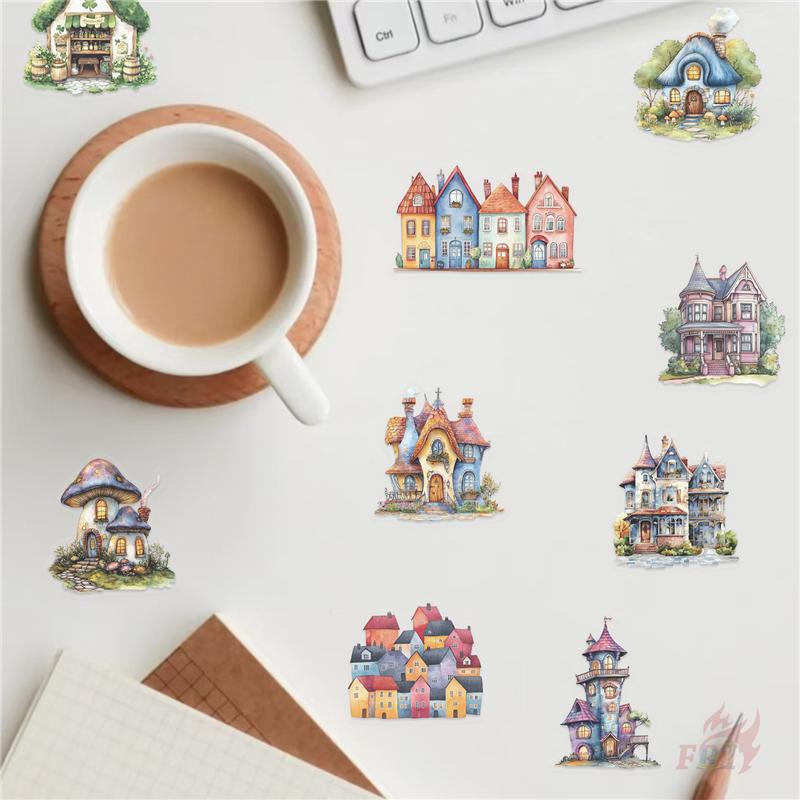 50Pcs/Set Retro Forest Cabin Series 01. Fairy Tale House PET Stickers Waterproof DIY Fashion Doodle Decals Stickers