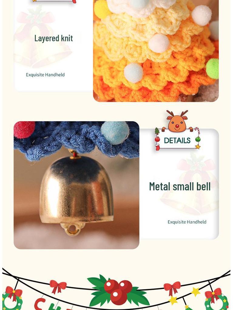 2025 Gehäkelte Plüsch-Weihnachtsbaumschmuck - Kleine Dekoration für Baum oder Auto