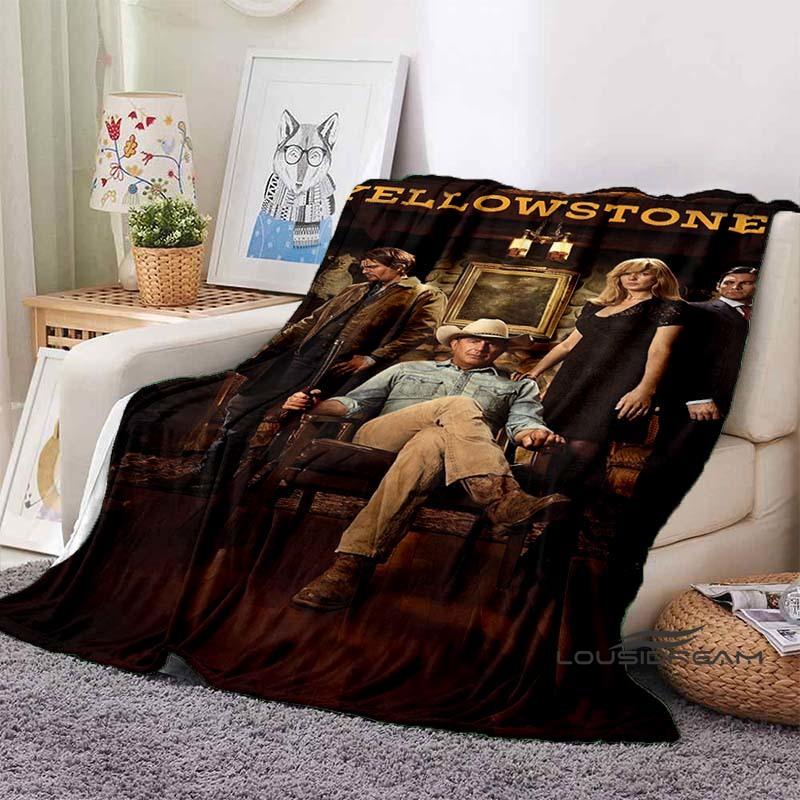Personalisierbare 3D-gedruckte Yellowstone-Thermodecke, Geeignet für Wohnzimmer, Schlafzimmer, Bett, Sofa, Bürogeschenk, Flanelldecke