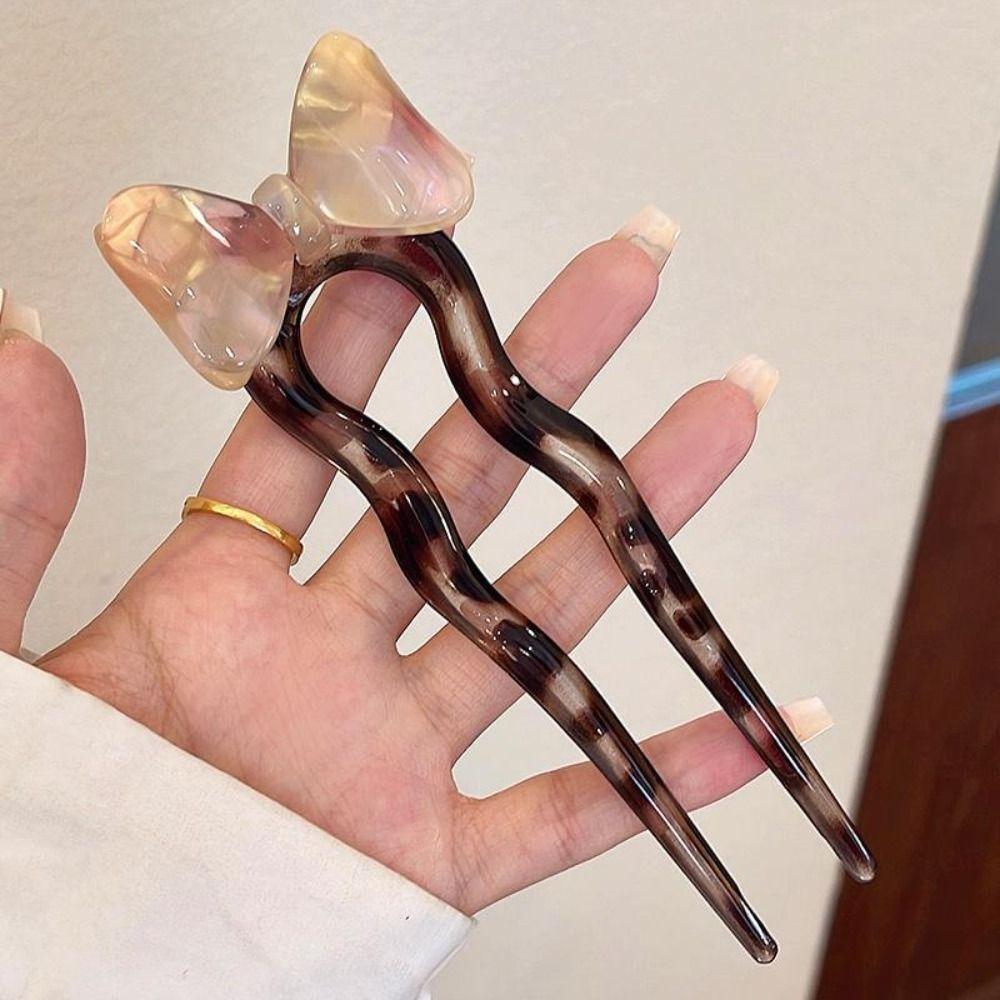 U-Shaped Hairpin Acetate Hair Bun Fashion Hair Sticks  for Women Girls