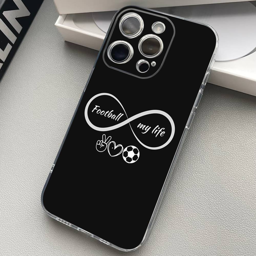 

Football Sport Soccer Phone Case For iPhone 17 15 14 13 11 12 16 Pro Max Plus Mini Transparent Silicone Soft Funda iPhone 17