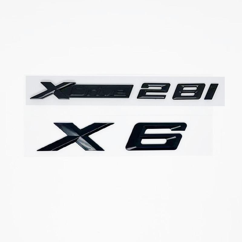 

For BMW X6 Fender & Trunk Emblem Sticker - XDrive 28i 30i 35i 40i 50i 30d 35d All-Wheel Drive Badge glossy black