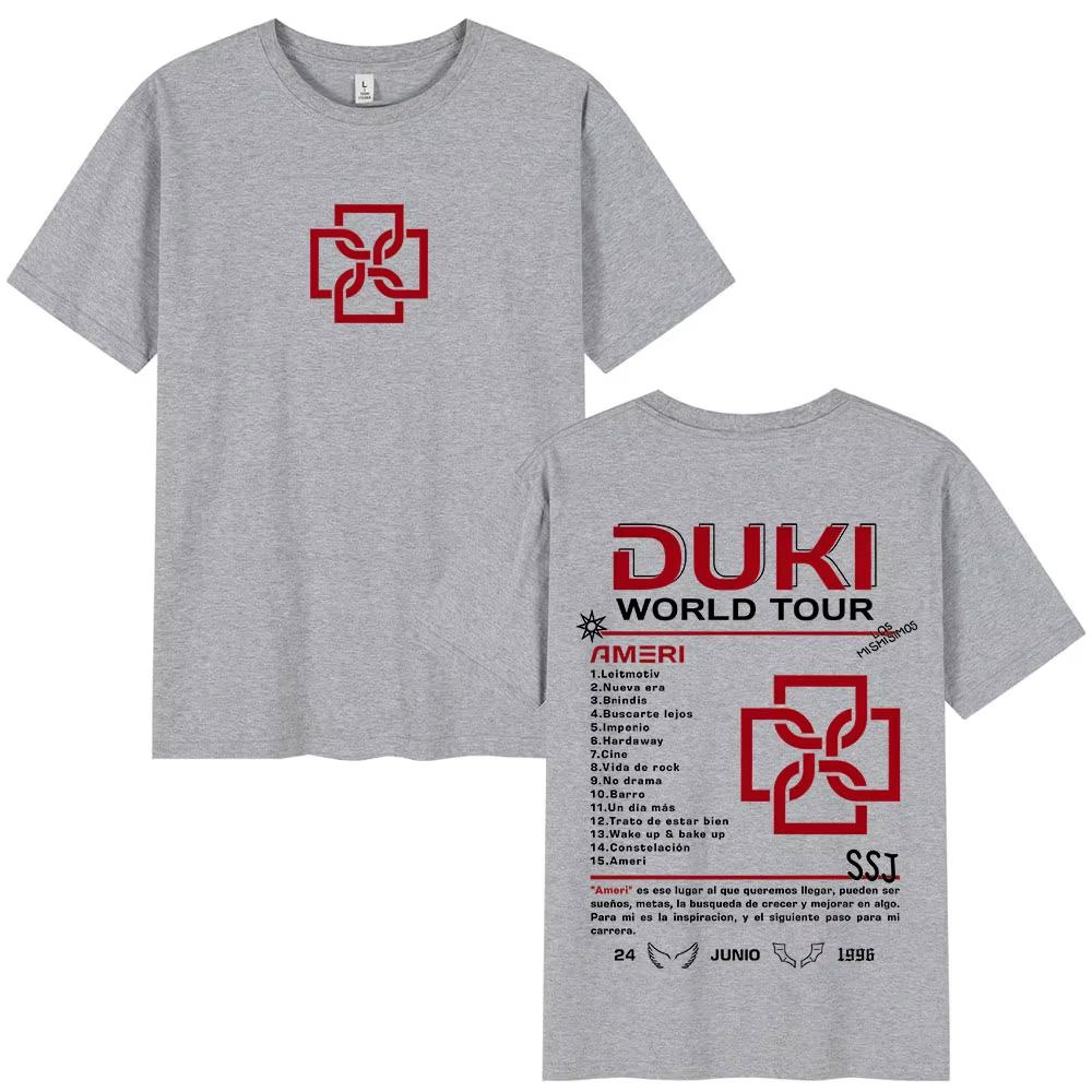 Rapper Duki Ameri World Tour T Shirts Mens Women Fashion Hip Hop Vintage Tshirt Pure Cotton Casual Short Sleeve Top