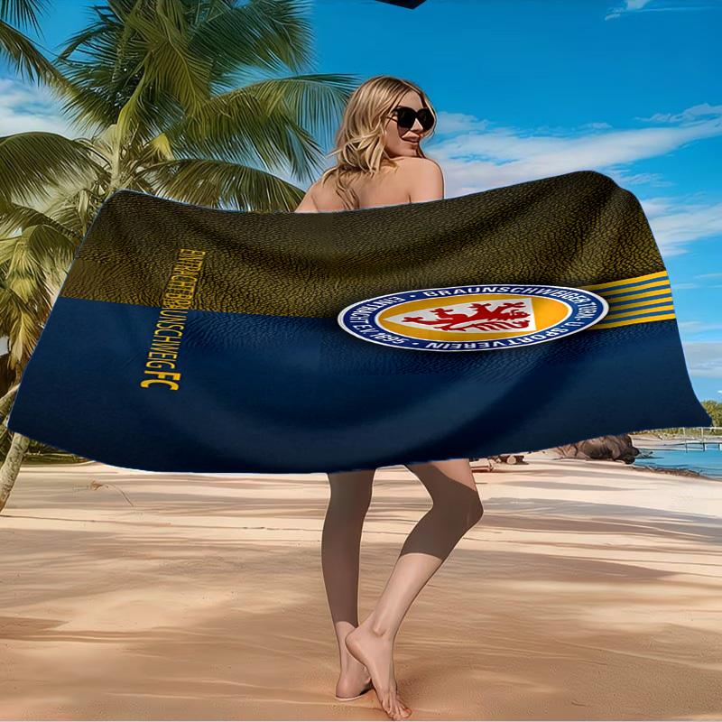 Braunschweig FC Wappen Design Strandtuch Mikrofaser Strandtuch, Leicht und Schnelltrocknend, für Sommerreisen, Schwimmbad Fan Geburtstagsgeschenk