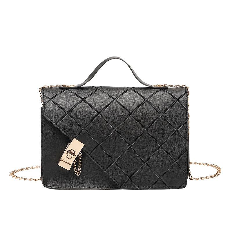 Trend fashion diamond chain lock small square bag new casual shoulder messenger women's bag