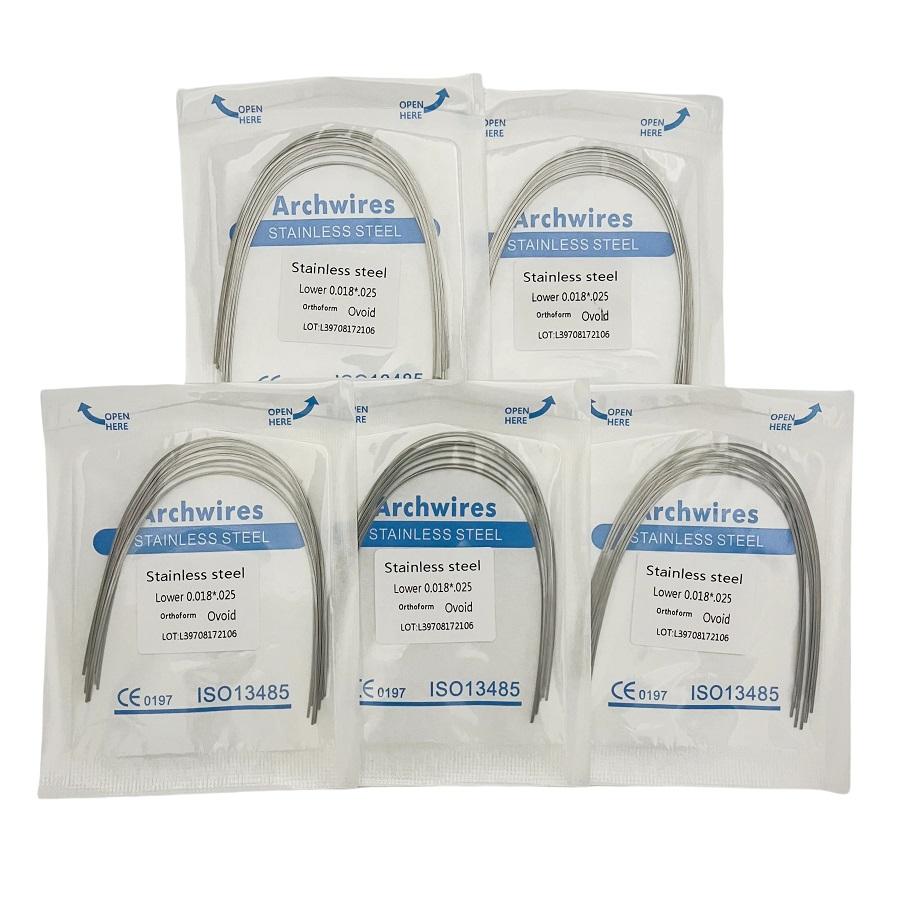 10pcs Dental Stainless Steel Wire Orthodontic Arches Super Elastic Ovoid From Archwire Rectangular/Round Dentist Ortho Material Fuel Injectors 6
