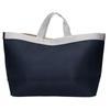 Herve Chapelier 705 Gold Plated Coated Canvas Square Tote Bag L Navy / SilverUsed
