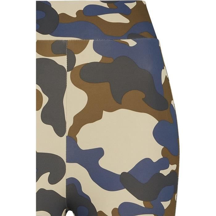 Legging Femme - Urban Classics - Taille Haute - Camouflage Blue Camo - Fitness - Respirant