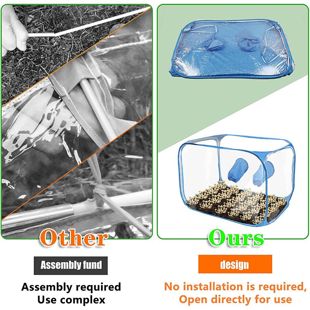 Mushroom Planting Bags Still Air Box For Mushroom Portable Transparent Tent Box Foldable Planti D1W6