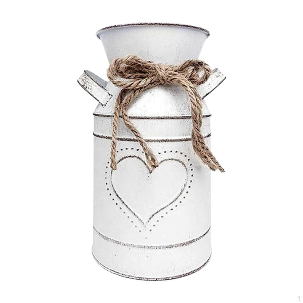 Bucket Container Flower Planter Milk Jug for Rustic Desktop Storage