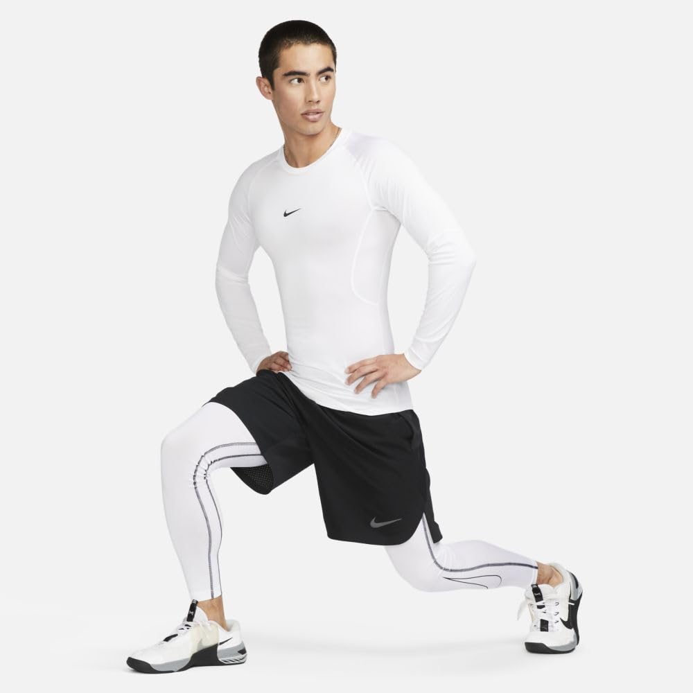 Nike Tight Long Sleeve Fitness Top FB7920 L Dri-FIT White/Black