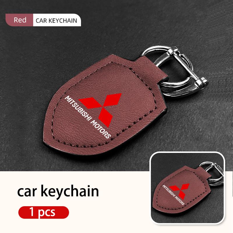 

For Mitsubishi Fashion Leather Car Keychain Retro Style Keyrings Accessories Lancer ASX Pajero Mirage Attrage Xpander Outlander