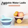Folding Water Scoop Foldable Ladle, Collapsible Silicone Kitchen for Heat Resistant Rice Washing, Space Saving Multipurpose Dipper Home Fruit Washer