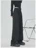 Women's High-Waist Black Wide-Leg Suit Pants - Autumn Casual, Slim, & Straight Leg Fit