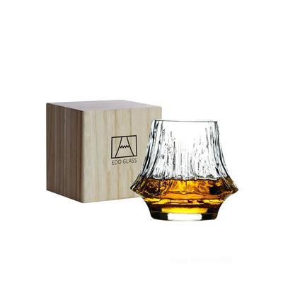 Japan Fuji Mountain Irregular Old Fashioned Whiskey Glass Volcanic Wine Cup Artwork Present Box Whisky Tumbler Brandy Snifter