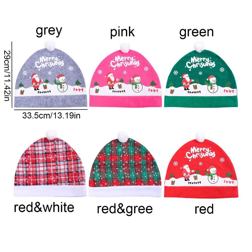 2pcs/set Cartoon Christmas Car Seat Cover Snowman Car Chair Christmas Hat  New Year