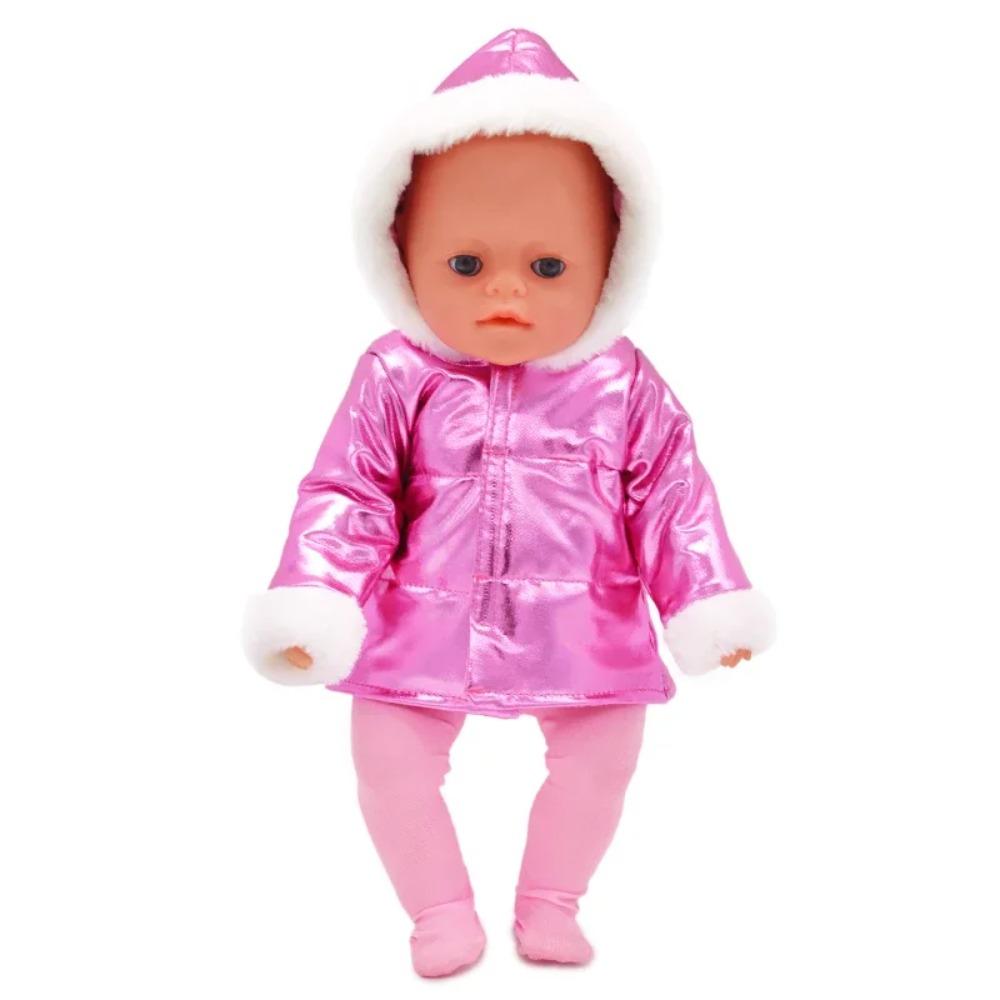 Down Jacket For 18 Inches American Doll Cute Fur Collar Hoodie Doll Clothes Suit Fit 43cm New Baby OG Girl Dolls Best Gift Shoes