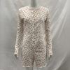 Y2K early autumn floral pattern round neck threaded anti stripe long sleeved jumpsuit