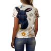 Women's Fashionable Casual Short-Sleeved Raglan Sleeve Easter Print T-Shirt Top