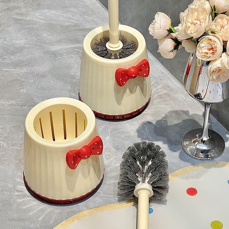 Bow Household Toilet Brush Long Handle Base Dead Corner Set Toilet Brush Bathroom Cleaning Wall Mounted Artifact