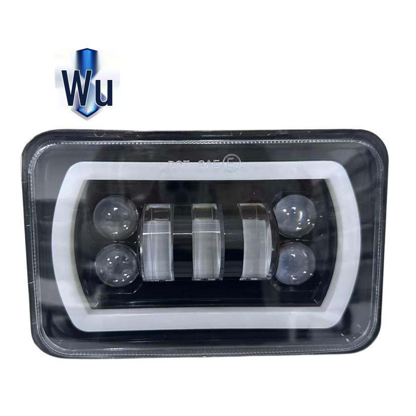 

4x6 RGB Angel Eyes LED Square Headlights for JEEP Wrangler: High/Low Beam & Turn Signal