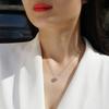 Minimalist Sterling Moissanite Pendant Necklace Women Geometric Design Layering Chain 41-50cm Adjustable
