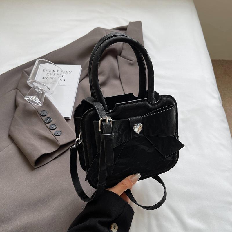 

Универсальная сумка-мессенджер Niche Bow, женская сумка-мессенджер с высоким качеством, маленькая квадратная сумка через плечо, модная и милая чёрный