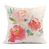 Watercolor Painting Pink Floral Linen Pillowcase Sofa Cushion Cover Home Decoration Can Be For You 40X40 50X50 60X60