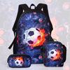 Large Capacity Schoolbag with Shoulder Strap; Student Three-piece Pencil Case Set