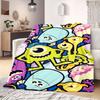 Monster Travel Picnics Flannel Blanket Print Cartoon for Bedrooms Sofas Beds Chairs Home Decor Great Gift Idea All Seasons