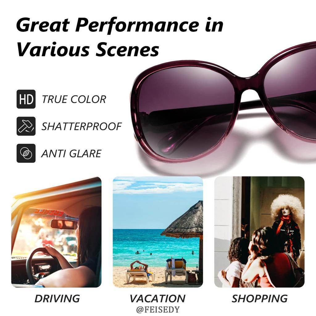 FEISEDY Polarized Sunglasses with UV400 Oval Nose for and Hiking Women's Protection, Shape, Lightweight, Protection, Driving, Sports, Fishing, (B2730)