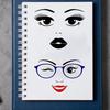 6 Sheets Face Stickers Lips Eyes Eyebrows Nose Decals Self Adhesive Woman