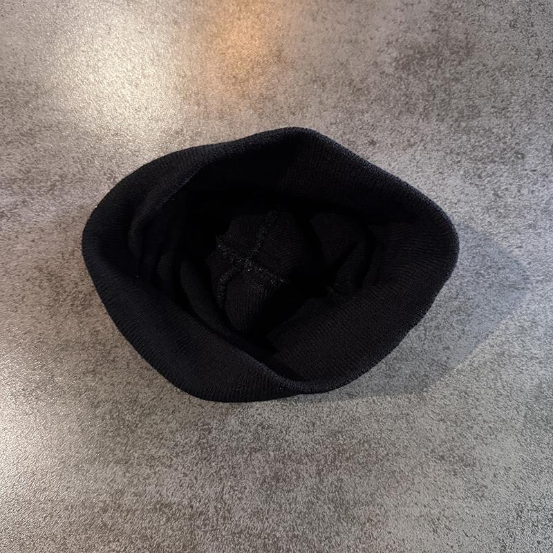 Street Letter Contrast Color Wool Knitted Hats Autumn Winter Warm Y2K Hip Hop Cap Accessory
