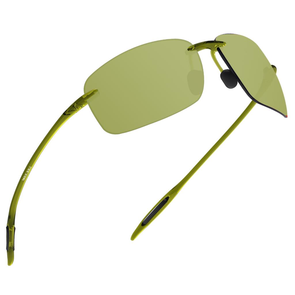 MAXJULI Mode Sport Sonnenbrille für Herren Damen Tr90 Randlose Fassung zum Laufen Angeln Golf Fahren Sonnenbrille UV400 MJ8009