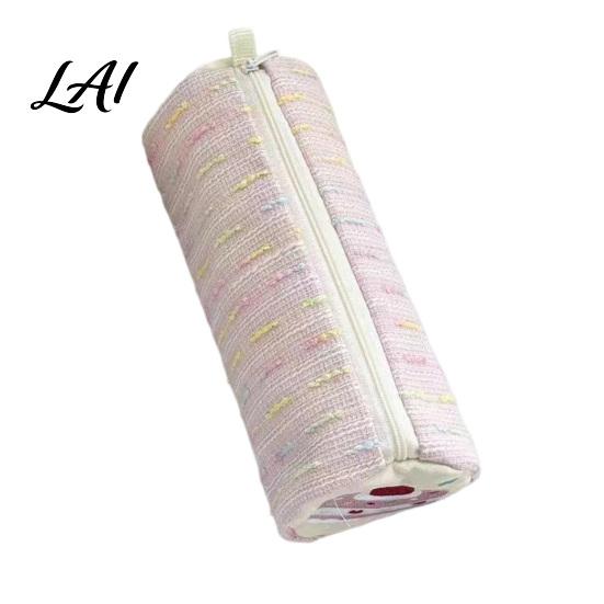 Stain Proof Pencil Holder Strawberry Cake Roll Case Large Capacity Cylindrical Pen Pouch Girlish Desk Accessory Cute Stationery Storage Bag