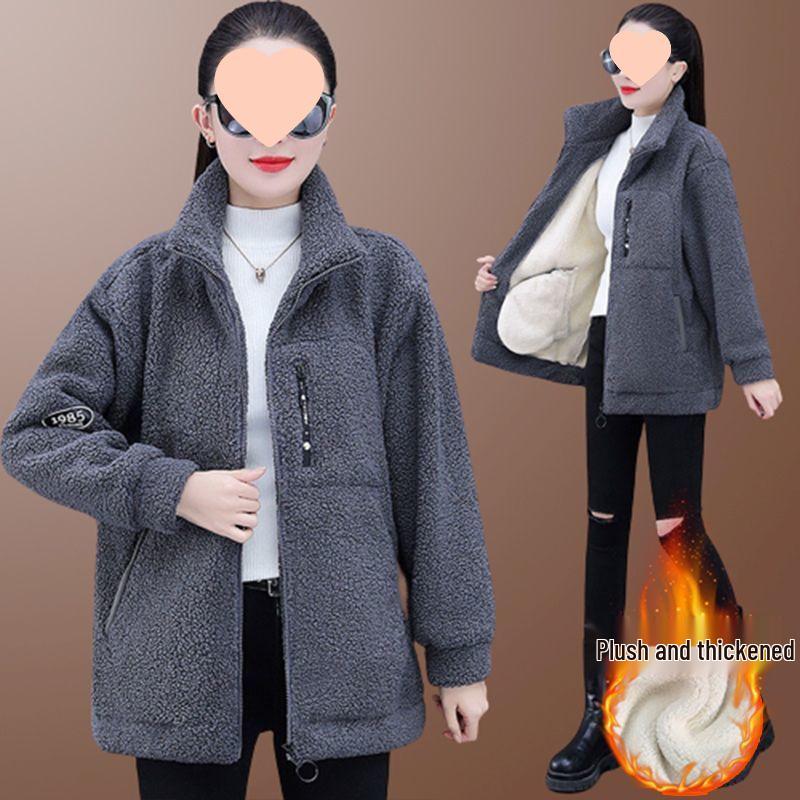 Women's Lambswool Fleece Jacket, Winter 2025 New Style - Thick, Stylish, Versatile, Plus Size, Loose Fit