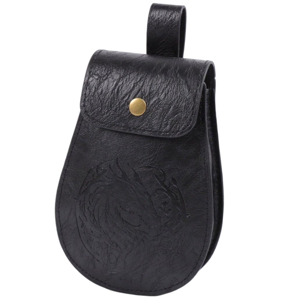 Medieval Belt Bag With Adjustable Strap For Coins Keys Essential PU Leather Waist Bag Unisex Cosplay Costume Accessory