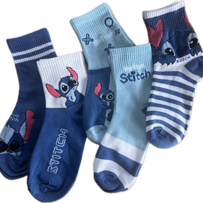 Japanese Style Women's Mid-Calf Anime Cartoon Socks - Cute Stitcher Design