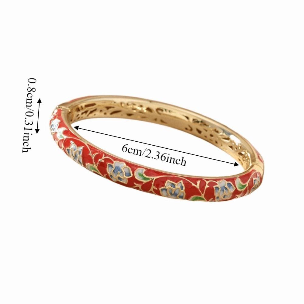 Tradiční Vintage Cloisonné Náramek Smaltovaný Dámský Náramek na Ruku Šperky Dárky