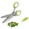 5 Blade Kitchen Scissors for Herb Cutting, Stainless Steel Vegetable Cutting Scissors with Cleaning Comb