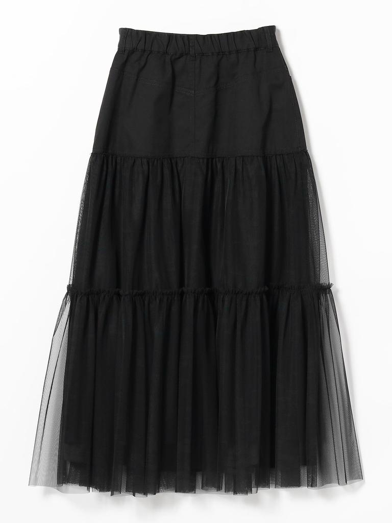 Ray Beams Women's Tulle Tiered Skirt, Black 1